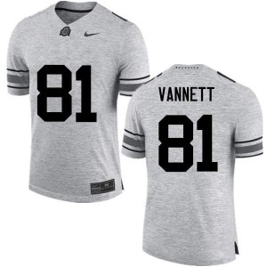 NCAA Ohio State Buckeyes Men's #81 Nick Vannett Gray Nike Football College Jersey OEQ4845GZ